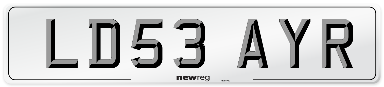 LD53 AYR Number Plate from New Reg